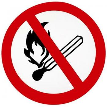 Schild Feuer verboten Folie nachleuchtend 30 cm
