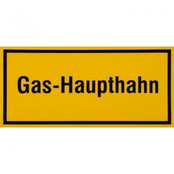 Schild Gas-Haupthahn