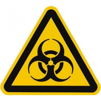 Schild Warnung vor Biogefährdung Gelb Aluminium 20 cm