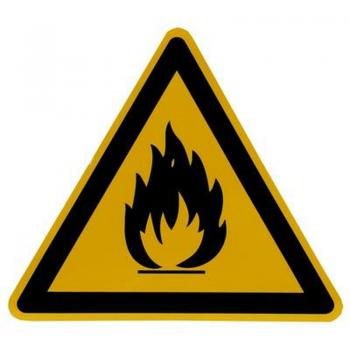 Schild Warnung vor feuergefährlichen Stoffen ( Flamme ) Gelb Aluminium 20 cm