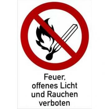 Kombi-Schild Feuer verboten Kunststoff