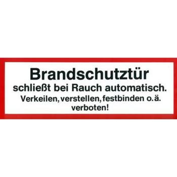 Schild Brandschutztür schließt automatisch