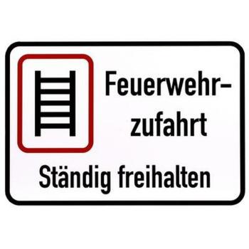 Schild Feuerwehrzufahrt ständig freihalten