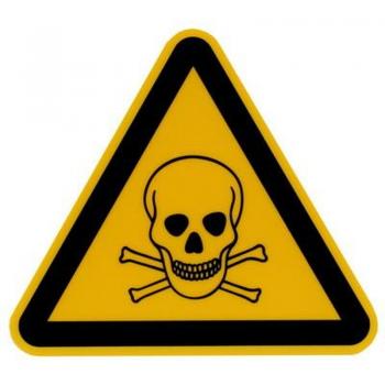 Schild Warnung vor Giftigen Stoffen Gelb Folie 20 cm