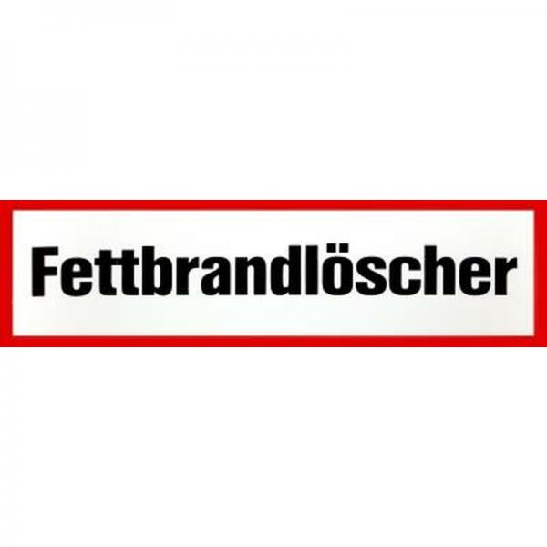 Schild Fettbrandlöscher selbstklebend nachleuchtend