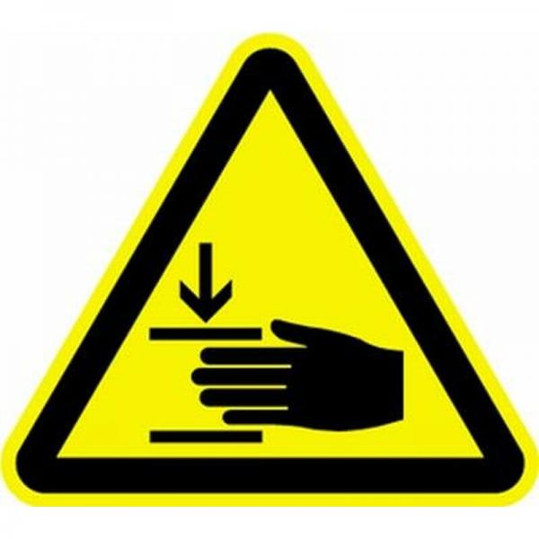 Schild Warnung vor Handverletzungen Gelb Folie 10 cm