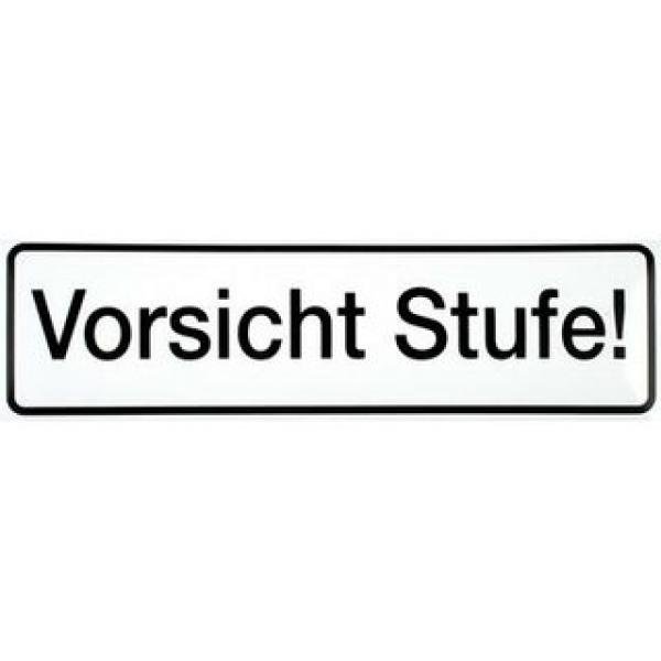 Vorsicht Stufe-Schild Folie selbstklebend