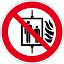 Schild Aufzug im Brandfall nicht benutzen ISO 7010