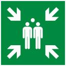 Schild Sammelstelle Alu 20 x 20 cm ( Sammelplatz ) nachleuchtend